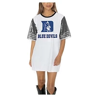 Women's Gameday Couture  White Duke Blue Devils Full Sequin Jersey Dress