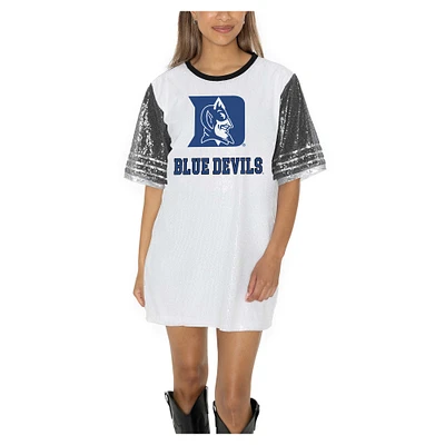 Women's Gameday Couture  White Duke Blue Devils Full Sequin Jersey Dress