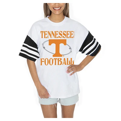 Women's Gameday Couture  White Tennessee Volunteers Starting Lineup Contrast Sporty Heritage Oversized T-Shirt