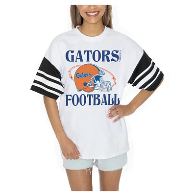Women's Gameday Couture  White Florida Gators Starting Lineup Contrast Sporty Heritage Oversized T-Shirt