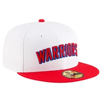 Men's New Era White/Red Golden State Warriors 2024/25 Classic Edition Jersey Hook 59FIFTY Fitted Hat