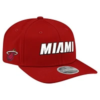 Men's New Era  Red Miami Heat Statement Edition Jersey 9SEVENTY Adjustable Hat