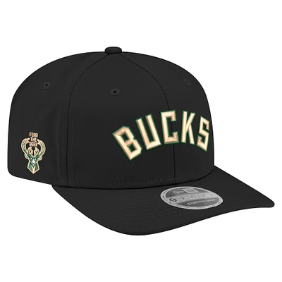 Men's New Era  Black Milwaukee Bucks Statement Edition Jersey 9SEVENTY Adjustable Hat