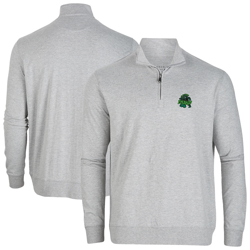 Men's Heather Gray Eugene Emeralds Alumni Quarter-Zip Pullover Top