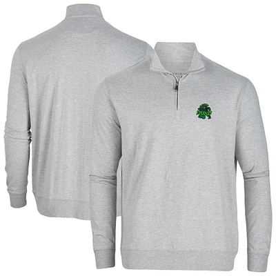 Men's Heather Gray Eugene Emeralds Alumni Quarter-Zip Pullover Top