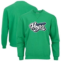 Men's Green Hillsboro Hops Essential Fleece Crewneck Pullover Sweatshirt