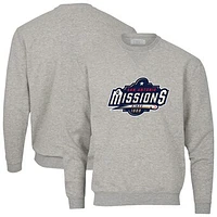 Men's Heather Gray San Antonio Missions Essential Fleece Crewneck Pullover Sweatshirt