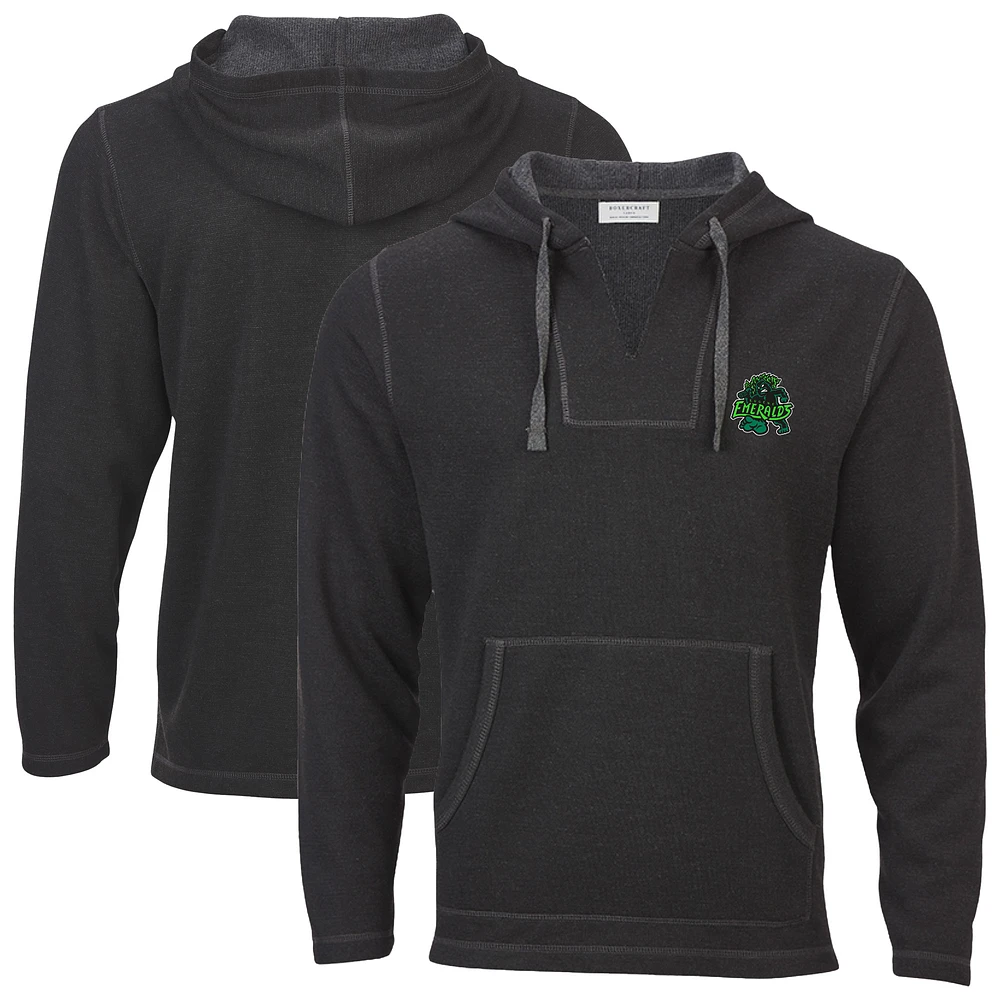 Men's Heather Black Eugene Emeralds Baja Fleece Pullover Hoodie