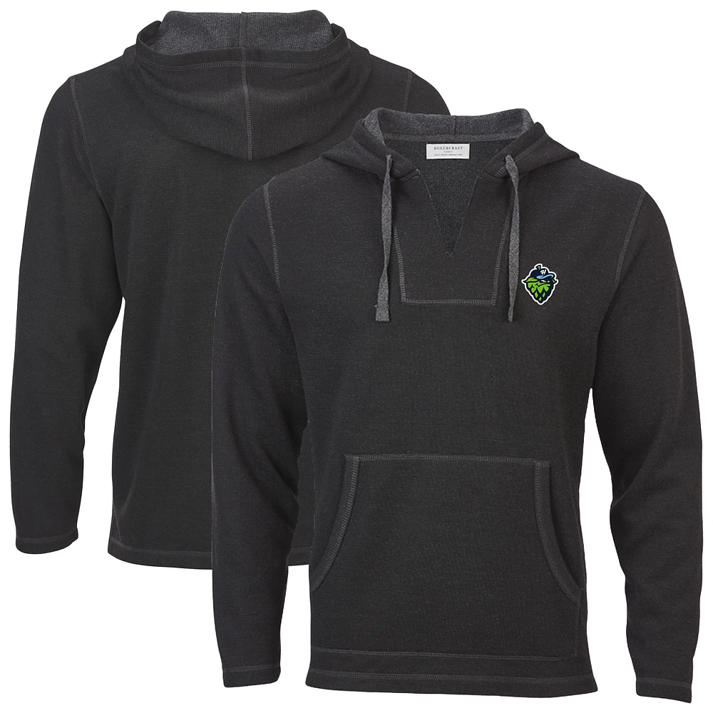 Men's Heather Black Hillsboro Hops Baja Fleece Pullover Hoodie
