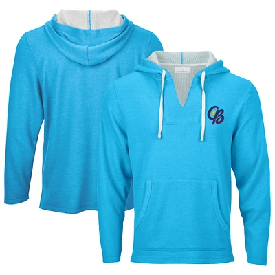 Men's Light Blue Kannapolis Cannon Ballers Baja Fleece Pullover Hoodie