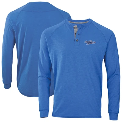 Men's Blue Kannapolis Cannon Ballers Henley Long Sleeve T-Shirt