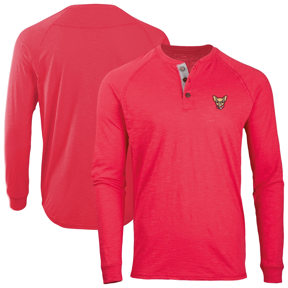 Men's Red El Paso Chihuahuas Henley Long Sleeve T-Shirt