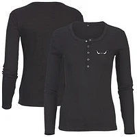 Women's Black Lake Elsinore Storm Harper Henley Long Sleeve T-Shirt