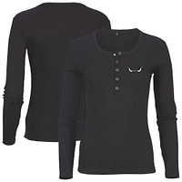 Women's Black Lake Elsinore Storm Harper Henley Long Sleeve T-Shirt