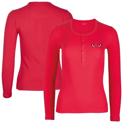 Women's Red Lake Elsinore Storm Harper Henley Long Sleeve T-Shirt