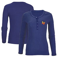 Women's Navy Las Vegas Aviators Harper Henley Long Sleeve T-Shirt
