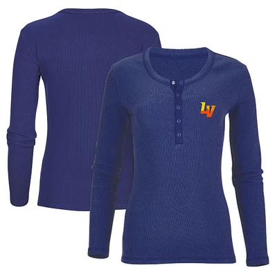 Women's Navy Las Vegas Aviators Harper Henley Long Sleeve T-Shirt