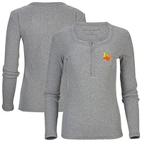 Women's Heather Gray Las Vegas Aviators Harper Henley Long Sleeve T-Shirt