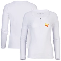 Women's White Las Vegas Aviators Harper Henley Long Sleeve T-Shirt