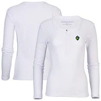 Women's White Hillsboro Hops Harper Henley Long Sleeve T-Shirt
