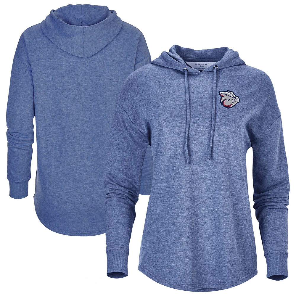 Women's Heather Navy Lehigh Valley IronPigs Dream Fleece Tri-Blend Pullover Hoodie