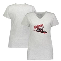 Women's  Heather Gray Richmond Flying Squirrels Essential V-Neck T-Shirt
