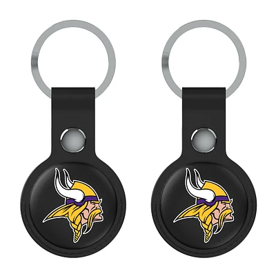 Keyscaper Black Minnesota Vikings  Two-Pack AirTag Holders