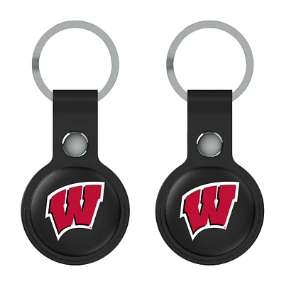 Keyscaper Black Wisconsin Badgers Two-Pack AirTag Holders