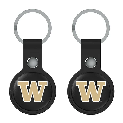 Keyscaper Black Washington Huskies Two-Pack AirTag Holders