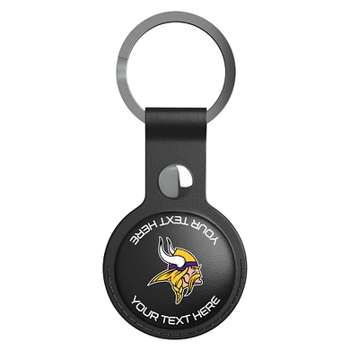 Keyscaper Black Minnesota Vikings Personalized AirTag Holder