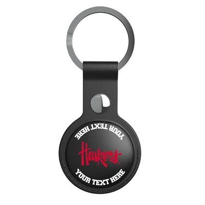 Keyscaper Black Nebraska Huskers Personalized AirTag Holder