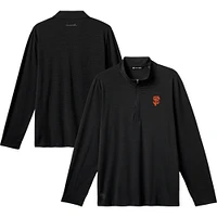 Men's TravisMathew Black San Francisco Giants The Heater Quarter-Zip Pullover Top