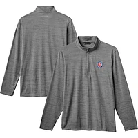 Men's TravisMathew Gray Chicago Cubs The Heater Quarter-Zip Pullover Top