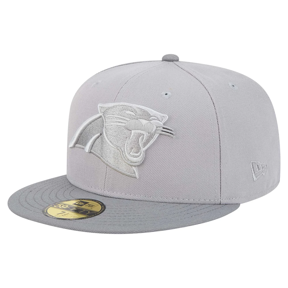 Men's New Era Gray/Graphite Carolina Panthers Iron Cloud 59FIFTY Fitted Hat