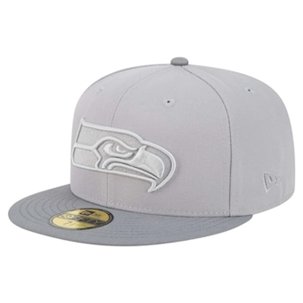 Men's New Era Gray/Graphite Seattle Seahawks Iron Cloud 59FIFTY Fitted Hat