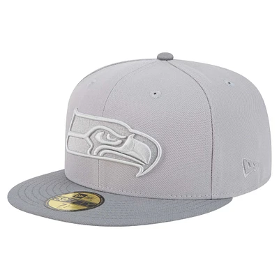 Men's New Era Gray/Graphite Seattle Seahawks Iron Cloud 59FIFTY Fitted Hat