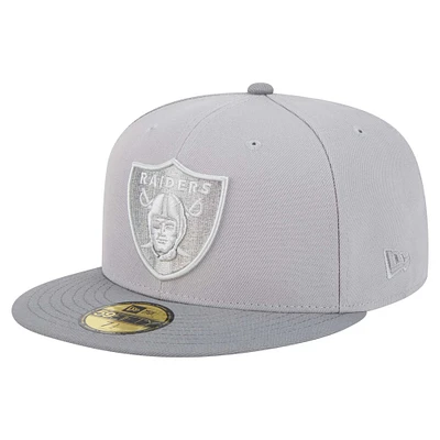 Men's New Era Gray/Graphite Las Vegas Raiders Iron Cloud 59FIFTY Fitted Hat