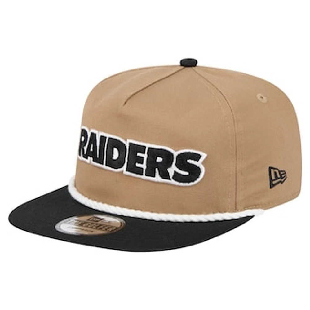 Men's New Era Khaki/Black Las Vegas Raiders Desert Golfer Snapback Hat