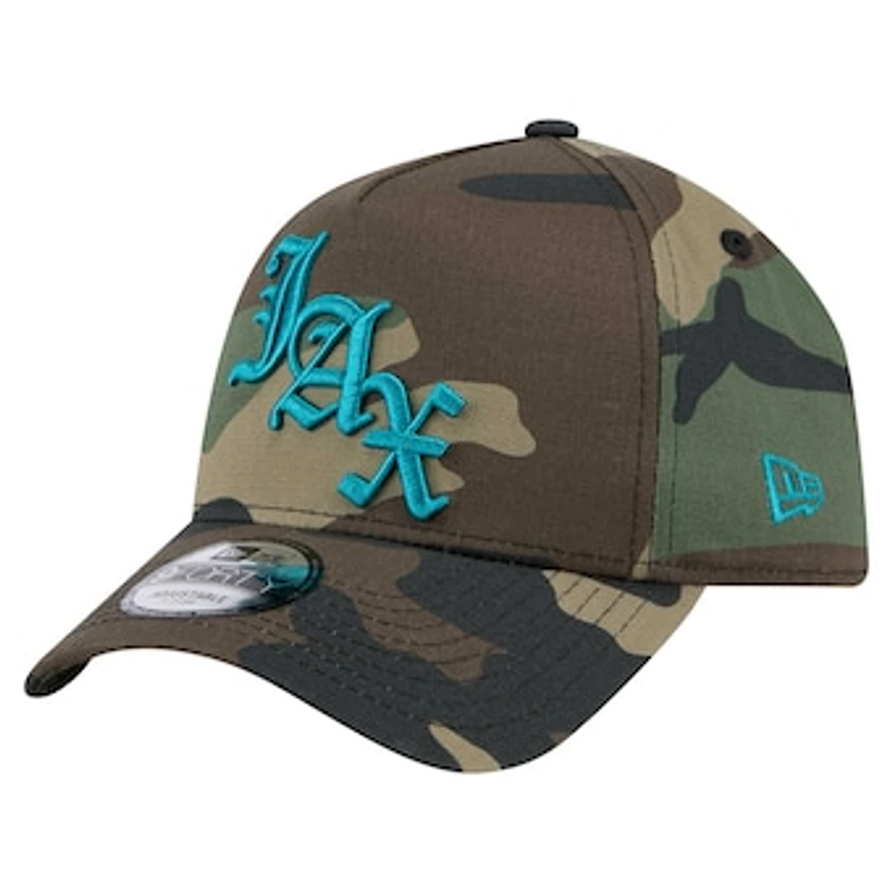 Men's New Era Camo Jacksonville Jaguars Mystic Camo A-Frame 9FORTY Adjustable Hat