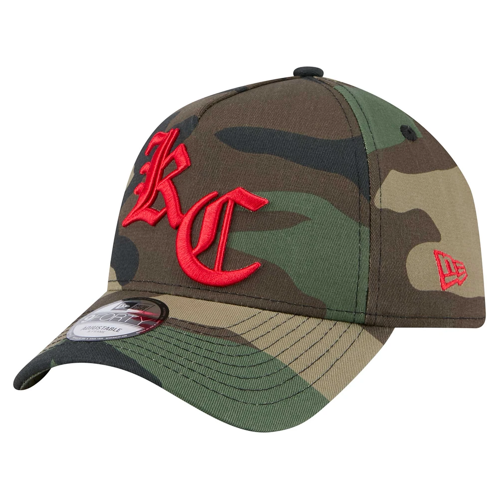 Men's New Era Camo Kansas City Chiefs Mystic Camo A-Frame 9FORTY Adjustable Hat