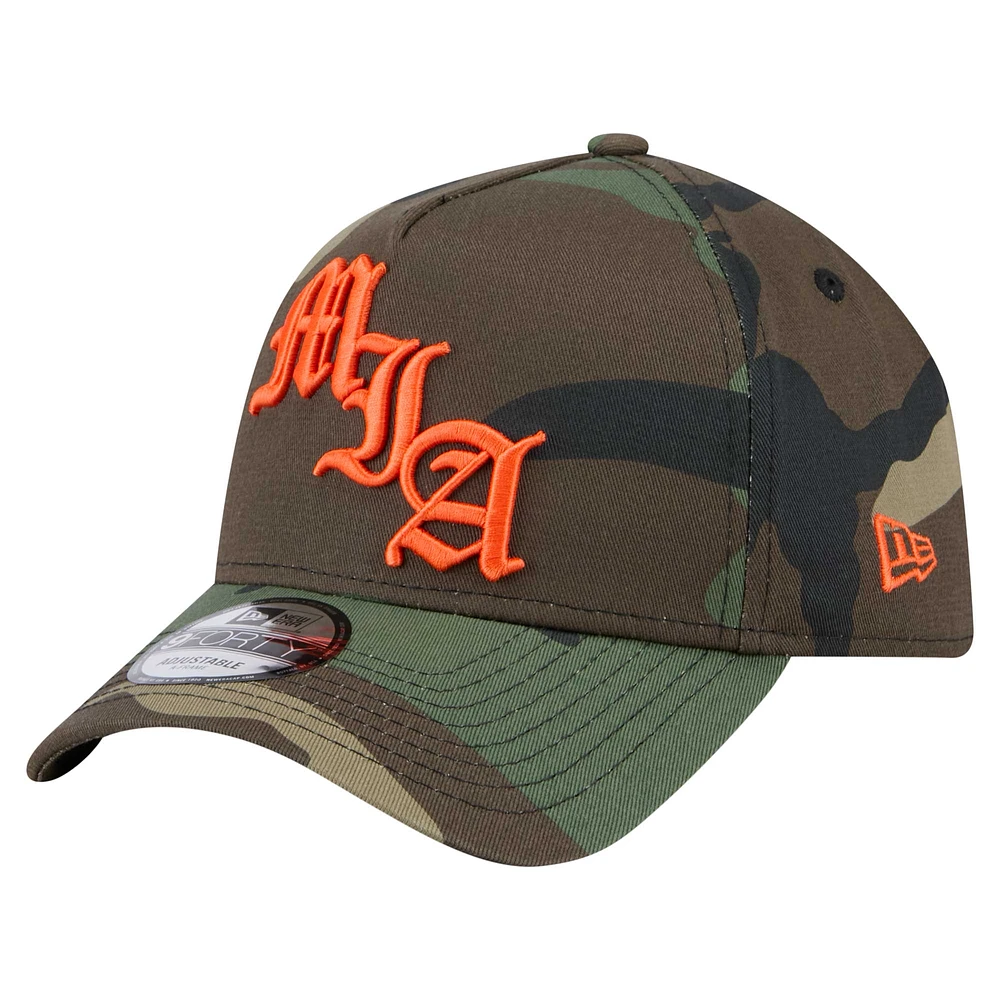 Men's New Era Camo Miami Dolphins Mystic Camo A-Frame 9FORTY Adjustable Hat