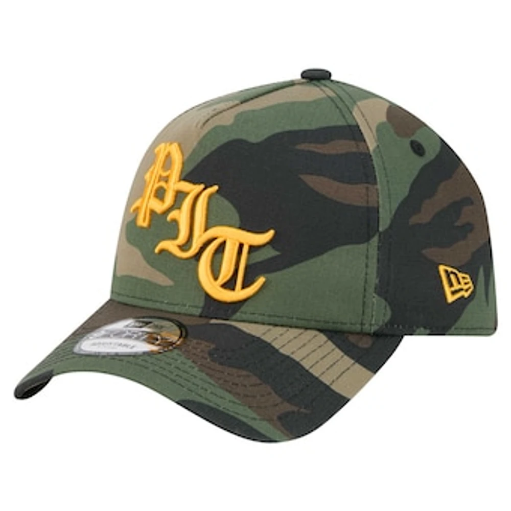 Men's New Era Camo Pittsburgh Steelers Mystic Camo A-Frame 9FORTY Adjustable Hat