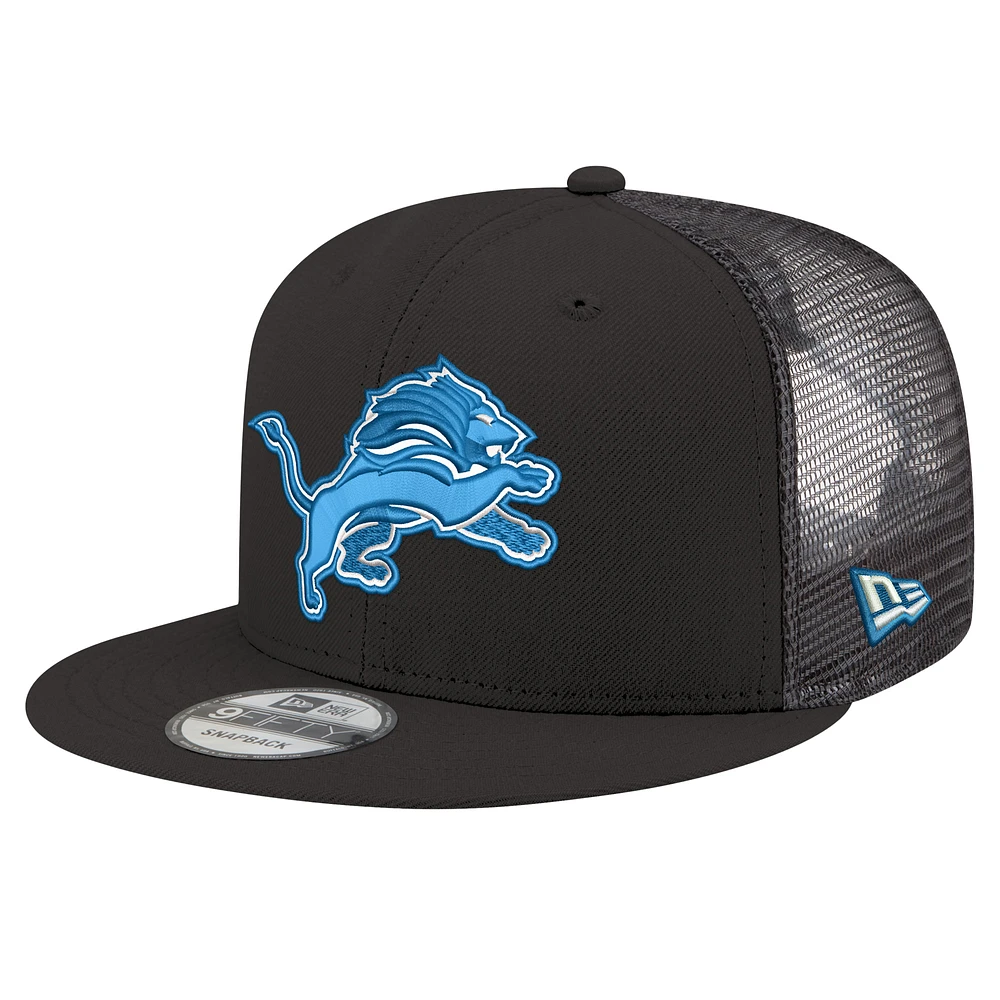 Men's New Era Black Detroit Lions Shade Trucker 9FIFTY Snapback Hat