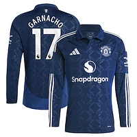 Men's adidas Alejandro Garnacho Navy Manchester United 2024/25 Away Replica Long Sleeve Player Jersey