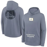 Youth Jordan Brand Ash Golden State Warriors Courtside Statement Edition Pullover Hoodie