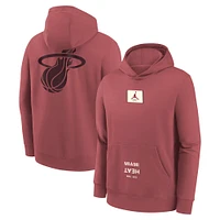 Youth Jordan Brand Red Miami Heat Courtside Statement Edition Pullover Hoodie