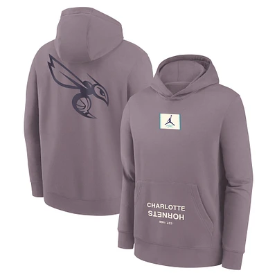 Youth Jordan Brand Purple Charlotte Hornets Courtside Statement Edition Pullover Hoodie