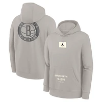 Youth Jordan Brand Gray Brooklyn Nets Courtside Statement Edition Pullover Hoodie