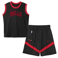 Preschool Black Chicago Bulls Mesh Tank Top and Shorts Set