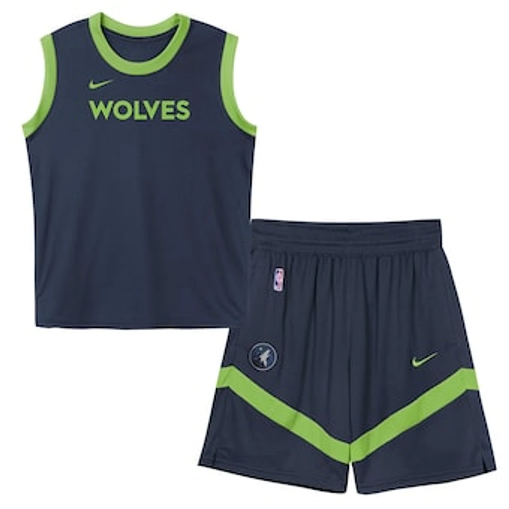 Preschool Navy Minnesota Timberwolves Mesh Tank Top and Shorts Set